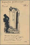 Ansichtskarten: Vorläufer: 1886, "Herzlichen Glückwunsch...", Handgemalter Vorläufer Auf Ganzsache W - Non Classificati