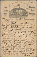 Ansichtskarten: Vorläufer: 1888, BUCKOW Märk. Schweiz, Ivan Reuter's Hotel, Vorläuferkarte 5 Pf Lila - Zonder Classificatie