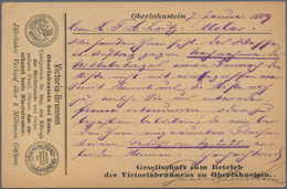 Ansichtskarten: Vorläufer: 1889, Oberlahnstein Victoria-Brunnen, Avis-Karte 5 Pf. Lila Mit K1 OBERLA - Unclassified