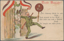 Ansichtskarten: Vorläufer: 1889, Prosit Neujahr Mit Schützenmotiv, Vorläuferkarte 3 Pf. Württemberg - Unclassified