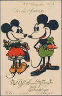 Ansichtskarten: Motive / Thematics: COMIC / WALT DISNEY, Frühe Micky Und Mini Maus Karte, Glückwunsc - Other & Unclassified