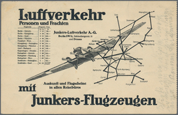 Ansichtskarten: Motive / Thematics: FLUG, "Luftverkehr Personen Und Fracht Mit Junkers-Flugzeugen", - Other & Unclassified