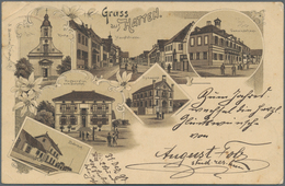 Ansichtskarten: Motive / Thematics: JUDAIKA / SYNAGOGEN, Mehrbild-Lithographie Aus Hatten Im Elsass - Sonstige & Ohne Zuordnung