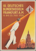 Ansichtskarten: Motive / Thematics: SPORT / KEGELN, "18. DEUTSCHES BUNDESKEGELN FRANKFURT A.M. 1933" - Altri & Non Classificati