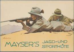 Ansichtskarten: Motive / Thematics: WERBUNG / REKLAME, Plakative Reklamekarte "MAYSER'S JAGD- Und SP - Sonstige & Ohne Zuordnung