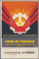 Ansichtskarten: Alle Welt: FRNKREICH, "FOIRE DE TOULOUSE 1929", Ungebrauchte Sehr Plakative Eintritt - Zonder Classificatie