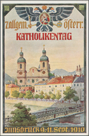 Ansichtskarten: Österreich: INNSBRUCK, Kolorierte Festpostkarte "7. Allgemeine österreichischer Kath - Sonstige & Ohne Zuordnung