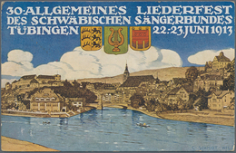 Ansichtskarten: Baden-Württemberg: TÜBINGEN (alte PLZ 7400), 30. Allgemeine Liederfest Des Schwäbisc - Autres & Non Classés