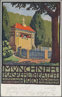 Ansichtskarten: Bayern: MÜNCHEN, Privatganzsache 5 Pf Grün Münchener Kasperl Theater Ausstellung 191 - Andere & Zonder Classificatie