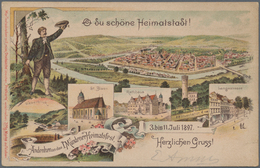 Ansichtskarten: Niedersachsen: HANN MÜNDEN (alte PLZ 351), 1. Mündener Heimatfest, Mehrbildlithograp - Otros & Sin Clasificación