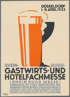 Ansichtskarten: Nordrhein-Westfalen: DÜSSELDORF,"RHEIN-RUHR-GASTWIRTS- UND HOTELFACHMESSE 1933", Seh - Altri & Non Classificati