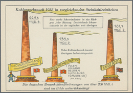 Ansichtskarten: Propaganda: 1938/1939, "Rohstoffverbrauch 1938/1939", 6 Farbige Propagandakarten, Al - Partiti Politici & Elezioni