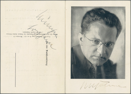 Ansichtskarten: Propaganda: 1939, Herbert BÖHME, NS-Dichter, Autogramm Auf Fotoklappkarte Und Eigenh - Partiti Politici & Elezioni