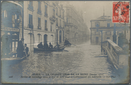Ansichtskarten: Alle Welt: FRANKREICH, PARIS 1910 Hochwasser, 125 Historische Lichtdrucke Und Fotoka - Ohne Zuordnung