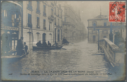 Ansichtskarten: Alle Welt: FRANKREICH, PARIS 1910 Hochwasser, 125 Historische Lichtdrucke Und Fotoka - Zonder Classificatie