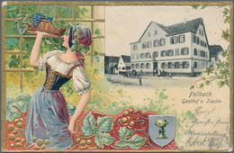 Ansichtskarten: Baden-Württemberg: FELLBACH (alte PLZ 7012), Kleine Heimatsammlung Mit 33 Alten Und - Autres & Non Classés