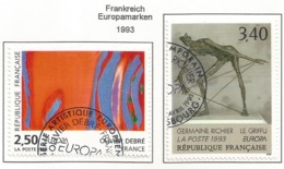 Frankreich 1993  Mi.Nr. 2943 / 2944 , EUROPA CEPT - Zeitgenössische Kunst - Gestempelt / Fine Used / (o) - 1993