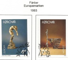 Färöer  1993  Mi.Nr. 248 / 249 , EUROPA CEPT - Zeitgenössische Kunst - Gestempelt / Fine Used / (o) - 1993