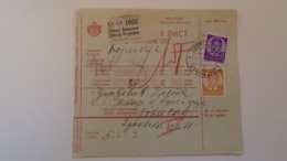 D168153  Yugoslavia - Parcel Card 1939 -Banja Vrjnacka Врњачка Бања - Novi Sad  -Serbia - Altri & Non Classificati