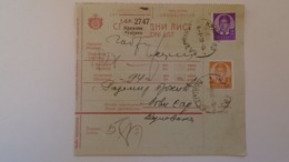 D168154  Yugoslavia - Parcel Card 1939 - Kraljevo Краљево - Novi Sad  -Serbia - Other & Unclassified