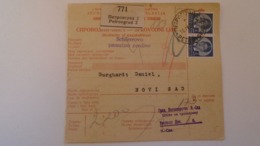 D168155  Yugoslavia - Parcel Card 1939 - Petrovgrad (Петровград) Zrenjanin  - Novi Sad  -Serbia - Altri & Non Classificati