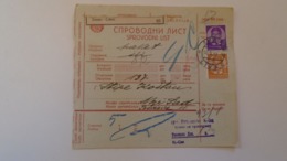 D168162  Yugoslavia - Parcel Card 1939- Livno (Bosnia)  - Novi Sad  -Serbia - Autres & Non Classés