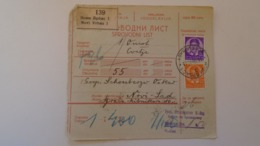 D168167  Yugoslavia - Parcel Card 1938 - Novi Vrbas    - Novi Sad  -Serbia - Autres & Non Classés