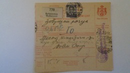 D168172  Yugoslavia - Parcel Card 1940 WWII -   Buđanovci  Буђановци  - Novi Sad  -Serbia - Altri & Non Classificati