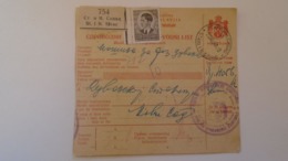 D168174  Yugoslavia - Parcel Card 1940  WWII   Stari Sivac Сивац   - Novi Sad  -Serbia - Sonstige & Ohne Zuordnung