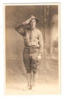 Carte Photo Militaria Guerre 1917-1918 Soldat Militaire Américain U.S. Army En Uniforme - Photographie De W.S. FRYER - Weltkrieg 1914-18