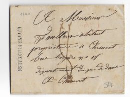 1840 - GUYANE - LETTRE De CAYENNE Avec SUPERBE MARQUE LINEAIRE "GUYANE FRANCAISE" => CLERMONT - Covers & Documents