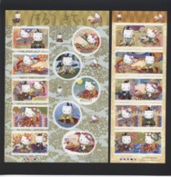 2008 JAPAN Cartoon Hello Kitty Complete Set, Self Adhesive, 2 Sheetlets In Perfect Conditions - Neufs
