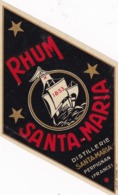 ETIQUETTE .RHUM .SANTA MARIA , PERPIGNAN - Rum