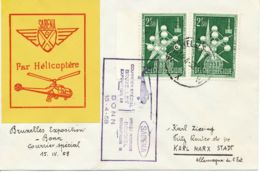 BELGIEN FLUGPOST 1958 Selt. Sabena Hubschrauber-EXPO-Sonderflug BRUSSEL - BONN - Andere & Zonder Classificatie
