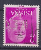 Spain Perfin Perforé Lochung 'B.E.C.'  2 Ptas Franco Stamp (2 Scans) - Variedades & Curiosidades