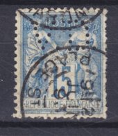 France Perfin Perforé Lochung 'V.D.' 1892 Mi. 83 Sage 1893 Place St. .. Martin? 1893 Cancel (2 Scans) - Used Stamps