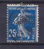 France Perfin Perforé Lochung 'CNE' 1907 Mi. 119, 25c. Semeuse (2 Scans) - Oblitérés