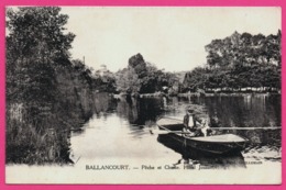Ballancourt - Pêche Et Chasse - Hôtel JOUSSET - Barque - Chien - Edit. PAUL GUILLEMAIN - Simi Bromure A. BREGER Frères - Ballancourt Sur Essonne