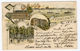 Rendsburg Postcard Litho Post Germany Gruss 1898 - Rendsburg