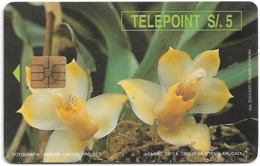 Peru - Telepoint - Stenia Caudata Flower (White Reverse), 5Sol, Used - Peru