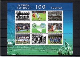 Uzbekistan 2012 . Uzbek Football. M/S Of 8v + Label.  Michel # 1034-41 KB - Uzbekistan