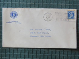 Canada 1954 Cover Quebec To USA - Queen - China Shop Logo - Storia Postale