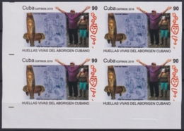 2019.79 CUBA 2019 MNH 90c IMPERFORATED PROOF DUJO DE CACIQUE HUELLAS DE ABORIGEN CUBANO ARQUEOLOGIA ARCHEOLOGY. - Geschnittene, Druckproben Und Abarten