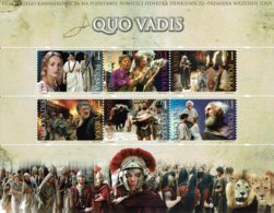 POLOGNE - 2001 - Cinéma Film "QUO VADIS" - N° Yvert 3681 à 3686 - Blocchi E Foglietti