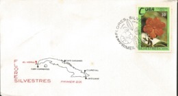 U) 1973 CARIBE,WILD FLOWERS, MULTIPLE COLOR, MAP,FDC - Brieven En Documenten