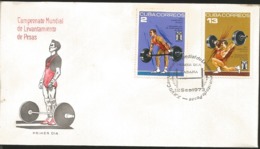 U) 1973 CARIBE,DOUBLE WEIGHTS, LIFTING, MULTIPLE COLORS,FDC - Cartas & Documentos