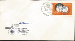 U) 1973 CARIBE,WORLD TRADE UNION CONGRESS, PLANETS, COLORS, HOOKS,FDC - Storia Postale