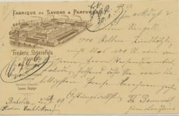 SCHWEIZ 1899 5C GA-Postkarte M Privaten Zudruck Fabrique De Savons & Parfumerie - Postwaardestukken