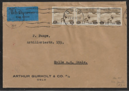 1941 NORWAY To HALLE, GERMANY - OKW CENSOR - LUFTPOST AIRMAIL - Covers & Documents