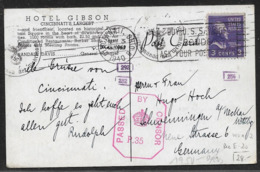 1940 USA Postcard To GERMANY - OKW CENSOR MACHINE MARKING & BRITISH CENSOR - Covers & Documents